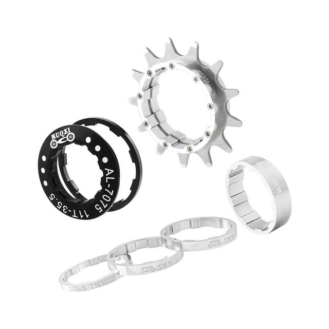 Entretoise de Moyeu de Roue d'Inertie à Vitesse Unique 13T pour Vélo, Conversion de Vélo de Montagne, Kit de Conversion en Alliage d'Aluminium, Argent