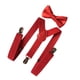 thumbnail image 5 of Tirantes elásticos ajustables en forma de Y para hombre con pajarita Rojo, 5 of 9