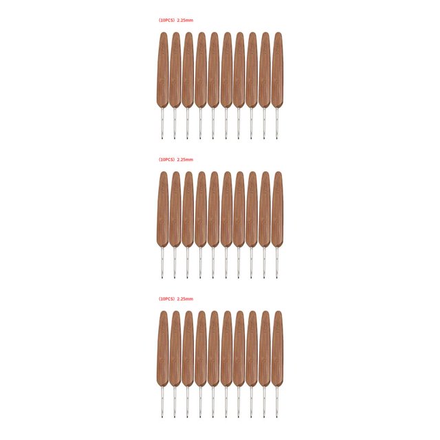 Ounissouiy 10 Uds ganchos de ganchillo mango de bambú agujas de costura herramientas de bordado de punto, cabeza única, 2,25mm Type1 NO1