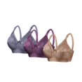 thumbnail image 3 of Xdegoge Women's 3-Pack Floral Lace Bra Set with Adjustable Straps, Wireless Padded Support Full Coverage Brassiere for All-Day Comfort, 3 of 3