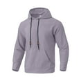 thumbnail image 2 of ZUKMRJPC Men's Linen Hooded Sweatshirt Lightweight Breathable Long Sleeve Drawstring Pullover Tops Solid Color Loose Fit Tops with Pocket, 2 of 6