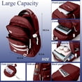 thumbnail image 5 of DAKIMOE Large School Backpack for Girls Boys Lightweight Spacious Kids Bookbag with Multiple Pockets for Middle School College, Wine Red, 5 of 6