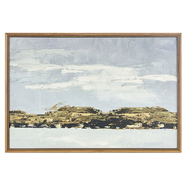 Martha Stewart 36x24" Foggy Morning Framed Gel Coated Canvas in Multi-Color