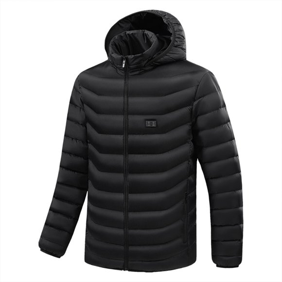 Pisexur Heated Jacket for Men and Women, Heated Coat Hooded Heating Warm Jackets Windproof USB Charging Electric Body Warmer