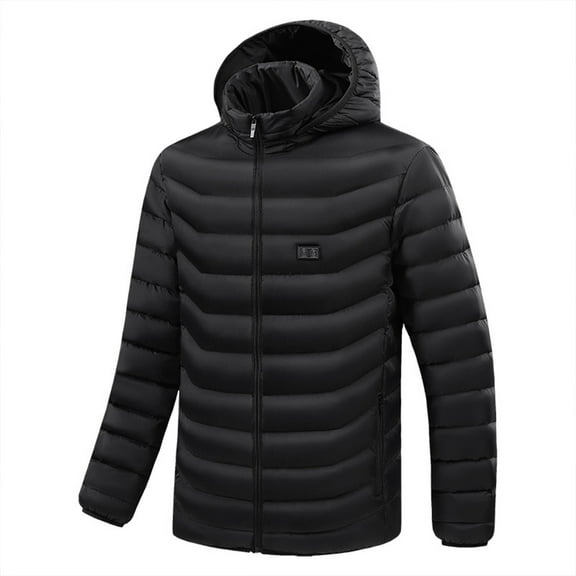 Men Clearance LYXSSBYX Heated Jacket Plus Size Clearance Unisex Casual Fashion 15 Heating Solid Color Hooded Long Sleeved Cotton Jacket