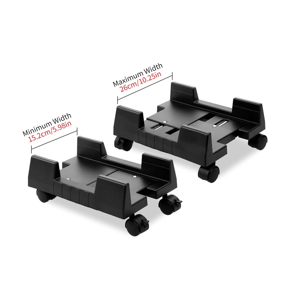 Mobile Desktop Computer Floor Stand Rolling Wheels Adjustable