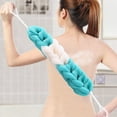 thumbnail image 3 of Back Sponge with Rope Handles, Colour Long Stretch Back Scrubber, Bath Shower Mesh Sponge, Exfoliating Body Scrub, Stretch Braided Loofah for Men and Women, 1 Pcs, 2.17x22.44", 3 of 8
