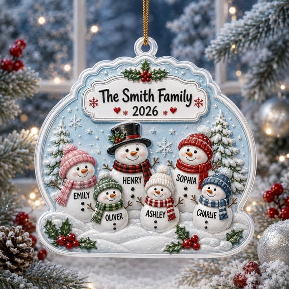 Personalized Snowman Family Christmas Ornament Keepsake 2026
