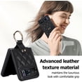 thumbnail image 5 of for Motorola Razr 2023/ Razr 40 Case with Ring Holder, Soft Rhomboid PU Leather [Hinge Protection] Durable Anti-Scratch Shockproof Slim Cover Case for Moto Razr 40 ZXF-Black, 5 of 13