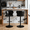 Black + Oil Waxed Leather + Set of 2, variant on Modern rotating adjustable bar chair, PU leather belt backrest swivel chair, suitable for kitchen bar counter and dining room, adjustable height, capable of bearing 300 pounds (white -2 pieces)