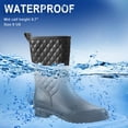 thumbnail image 3 of Women Rain Boots Black Waterproof Mid Calf Lightweight Cute Booties Fashion Out Work Comfortable Garden Shoes, 3 of 8