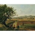 thumbnail image 3 of Joseph Rebell 24x19 Black Modern Framed Museum Art Print Titled - View of the Gentlemen Castle Emmersdorf and Rothenhof with Melk Abbey in the Background (1826), 3 of 5