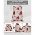 thumbnail image 6 of Red Roses Pillow Cases Standard Size Set of 2 - Microfiber Bed Throw Pillow Covers, Valentine's Day Love Floral Beige Country Decorative Lumbar Pillow Cover with Envelope Closure for Sofa 20"x26", 6 of 6