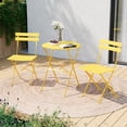 thumbnail image 7 of KAMEROUT 3-Piece Folding Bistro Set with 2 Chairs and 1 Table for Patio, Yard, Yellow, 7 of 7