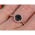 thumbnail image 2 of 1.75 Carat Round Cut Gemstone Black Diamond Moissanite Engagemrnt Ring On 10k Rose Gold, 2 of 6