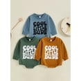 thumbnail image 4 of Aojekbee Baby Boy Sweatshirt Romper Letter Print Round Neck Long Sleeve Casual Jumpsuit for Fall Winter, 4 of 10