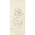 thumbnail image 2 of Cornelius Varley 10x18 Gold Ornate Wood Frame and Double Matted Museum Art Print Titled - Ship Study (1823), 2 of 4