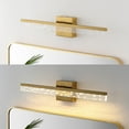 thumbnail image 3 of JONATHAN Y Mario 22" 1-Light Modern Contemporary 360-Degree Rotatable Iron/Seeded Acrylic Integrated LED Vanity Light, Brass Gold/Clear, 3 of 9