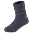 thumbnail image 3 of 2 Pairs Children's Durable, Stretchable, Thick & Warm Wool Crew Socks. Perfect as Winter Snow Sock and All Seasons FS01 Size 4Y-6YDark Gray, 3 of 3