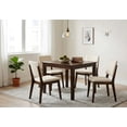 thumbnail image 4 of CARTESIAN Gothic Square Dining Table, Solid Rubberwood, Mahogany Finish, 36x36x30 Inch, Modern Farmhouse Style, Compact for Small Spaces, 4 of 7