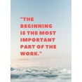 thumbnail image 2 of ArtsyQuotes 25x32 Gold Ornate Wood Framed with Double Matting Museum Art Print Titled - Plato Quote: The Beginning, 2 of 4