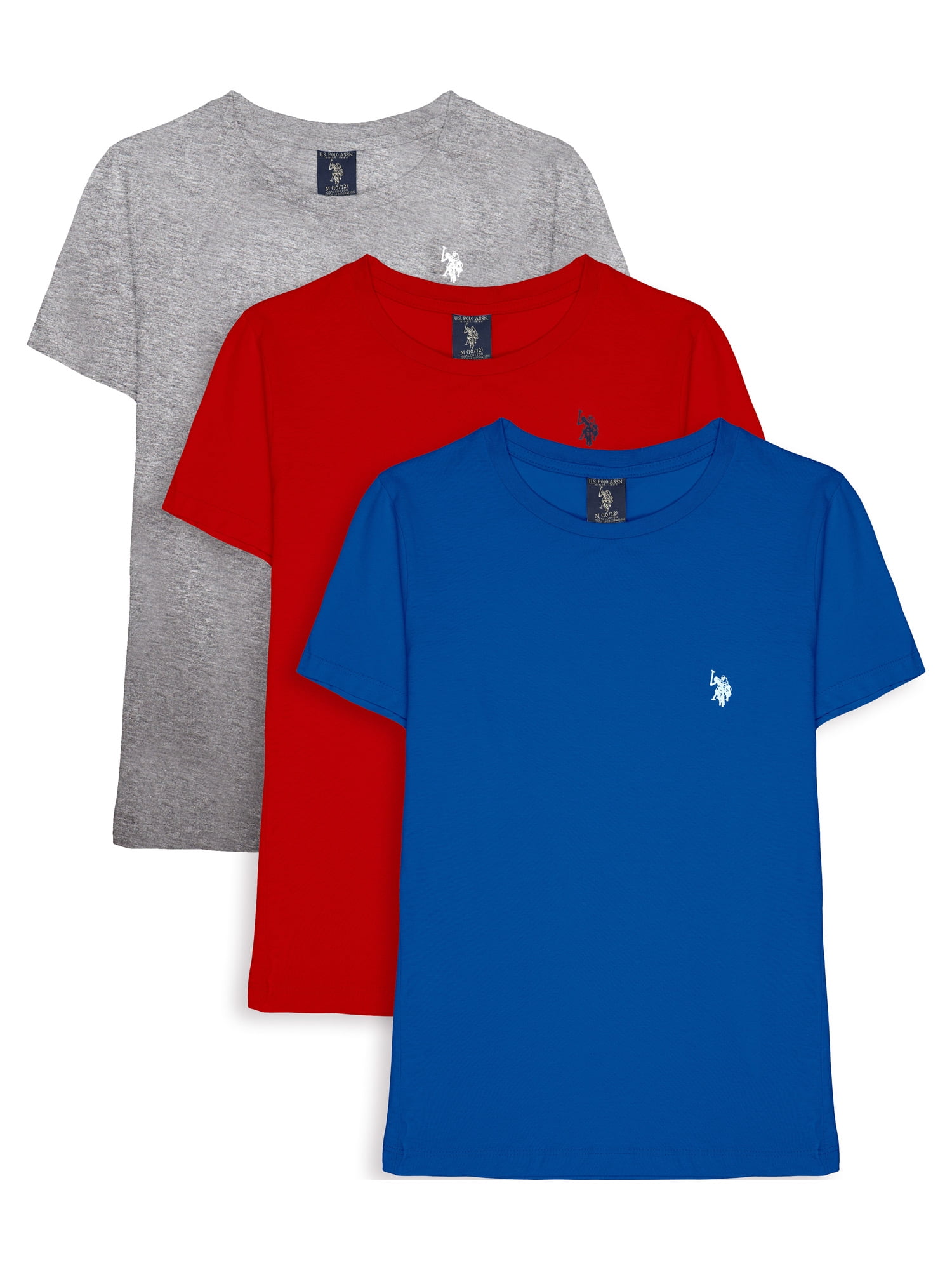 US Polo Assn Kids Boys T Shirt Crew Neck Tee Top Short Sleeve Cotton Print 