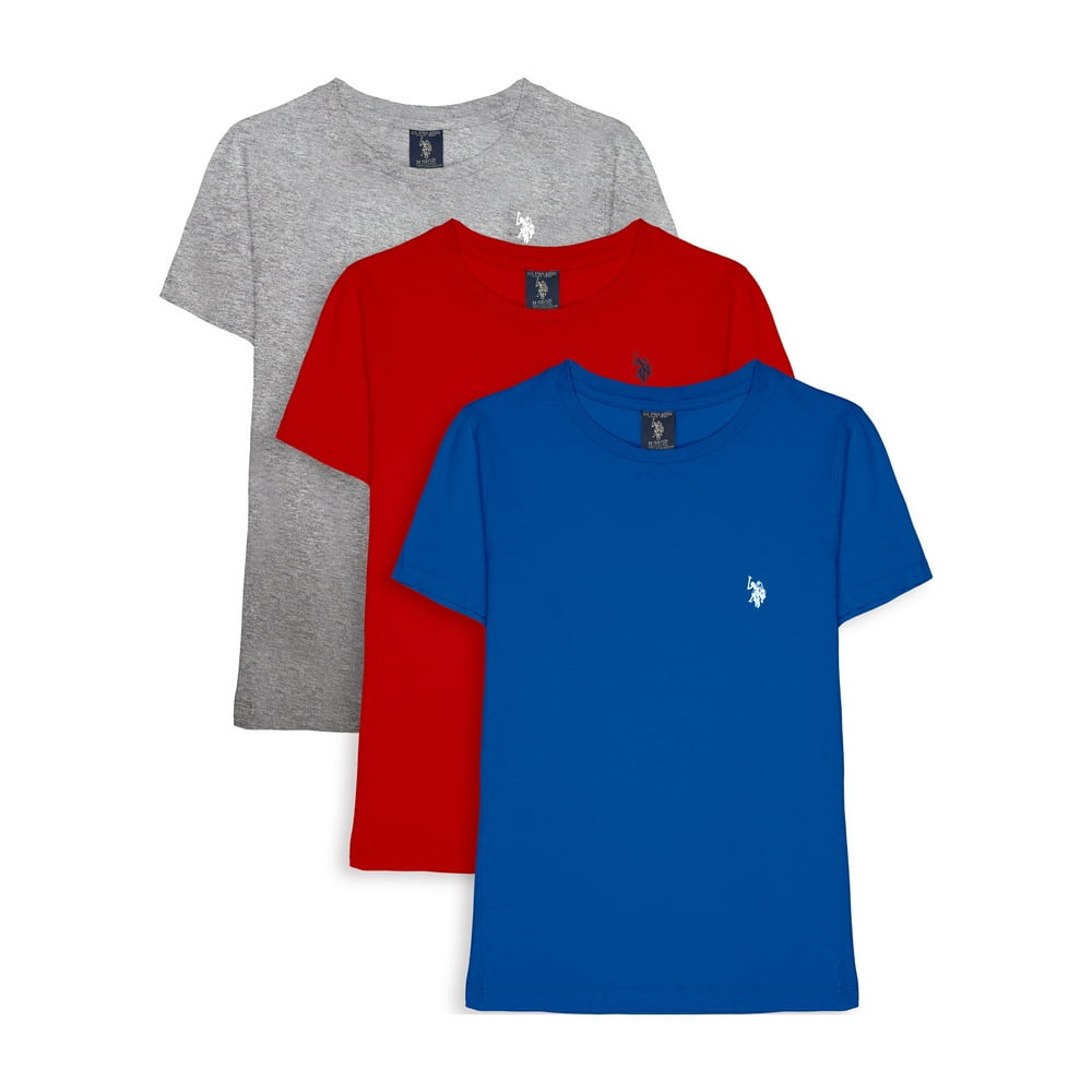 U.S. Polo Assn. - U.S. Polo Assn. Boys Crew Neck T-Shirt, 3-Pack, Sizes ...