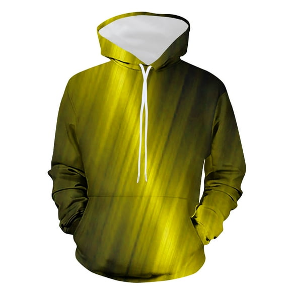 BADHUB Mens Savings Hoodies & Sweatshirt 3D Digital Print Graphic Hoodies for Men Novelty Long Sleeve Drawstring Sweatshirts Flash Deals Yellow,XXL