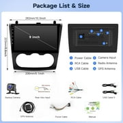 Android Car Stereo for Nissan Altima 2008 2009 2010 2011 2012 Radio 9 Touch Screen Compatible with Wireless Apple Carplay Android Auto GPS Navigation Bluetooth WiFi Backup Camera, Manual AC