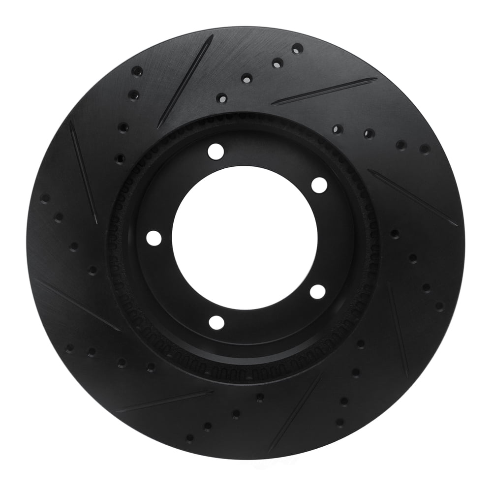 Dynamic Friction Company 633-76112R DFC Brake Rotor - Drilled And Slotted - Black