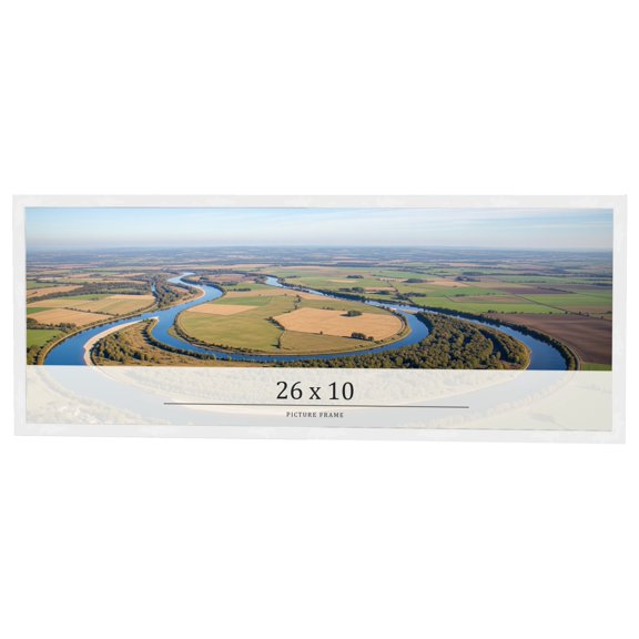 26x10 Frame White Real Wood Picture Frame Width 0.75 inches | Interior Frame Depth 0.5 inches |