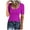 Purple, variant on Women’s Short Sleeve Henley T Shirts Button Down Slim Fit Tops Scoop Neck Ribbed Knit Shirts
