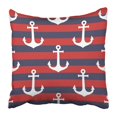thumbnail image 1 of RYLABLUE Blue Abstract Striped Marine with Anchor Navy Boat Collection Cruise Geometric Graphic Holiday Line Pillowcase 20x20 inch, 1 of 1