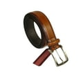 thumbnail image 2 of Men VALENTINI Stitched Leather Dress Belt Classic Pin Buckle  V711 Cognac, 2 of 4