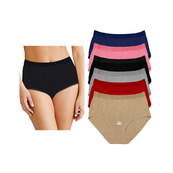 Paquete con 6 Pantaletas Completas Multicolor De Algodón Tatys Fashion