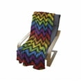 thumbnail image 4 of Chevron Soft Flannel Fleece Blanket, Jagged and Spiked Zigzag Pattern with Vibrant Rainbow Colors Abstract Artwork Theme, Cozy Plush for Indoor and Outdoor Use, 50" x 70", Multicolor, by Ambesonne, 4 of 6