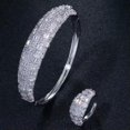 thumbnail image 6 of Luxury Cubic Zirconia Rose Gold Plated Women Bangle Bracelet Ring Set, 6 of 9