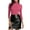 Hot Pink, variant on Women's 3/4 Sleeve Turtleneck Thermal Tops Undershirts Dressy Casual Stretch Slim Fitted Base Layer Basic Tee