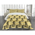 thumbnail image 3 of Ambesonne Fruits Quilted Bedspread Set 3 Pcs, Modern Pineapple Motif, Queen Size, Earth Yellow White, 3 of 5