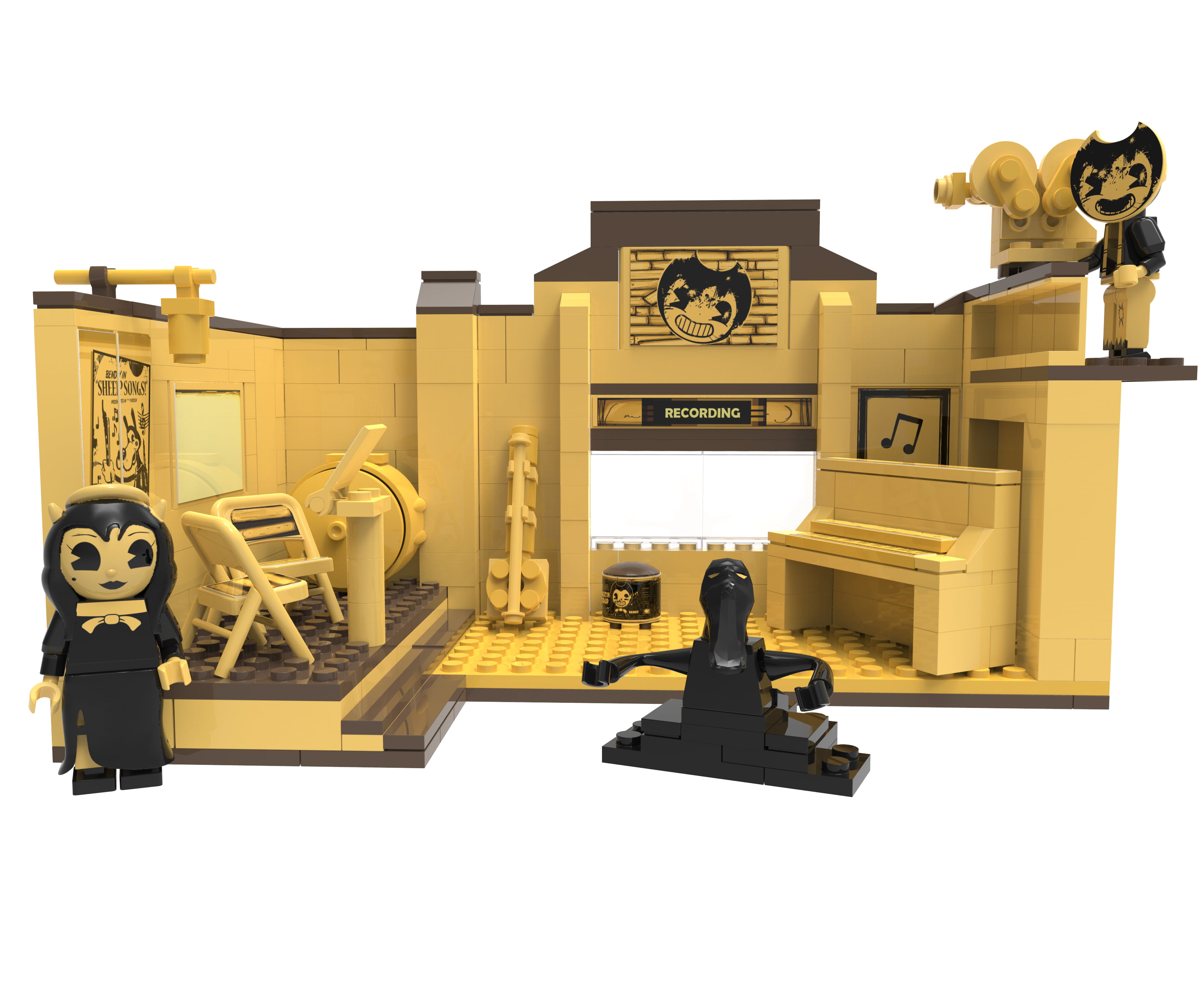 Basic Fun Bendy and The Ink Machine Room Scene Set - 256 Piece for