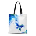 thumbnail image 1 of JSDART Sac en Toile Réutilisable Sac de Courses Aquarelle Papillon Abstrait Bleu et Cyan Nature, 1 of 1