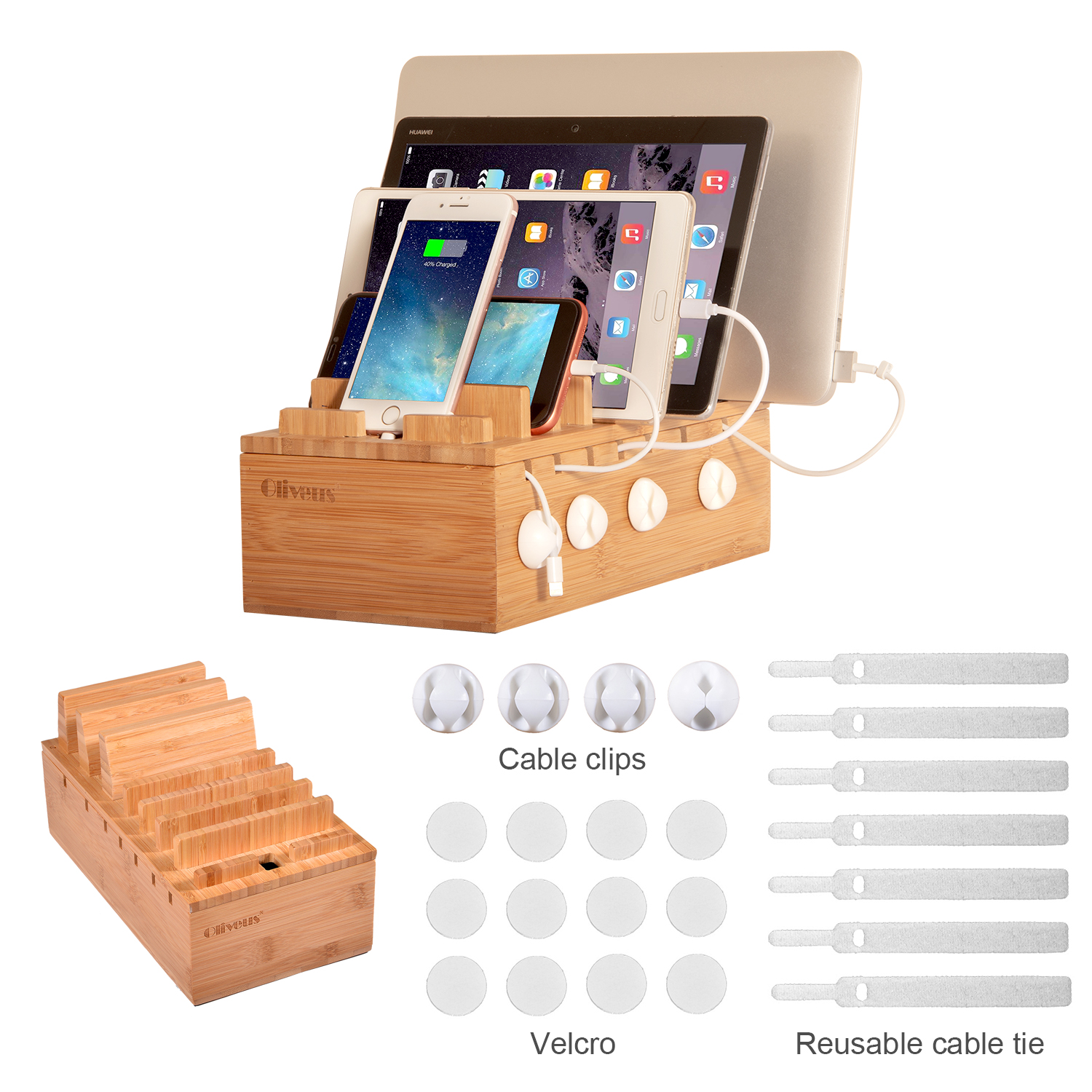 multi device desktop charging station