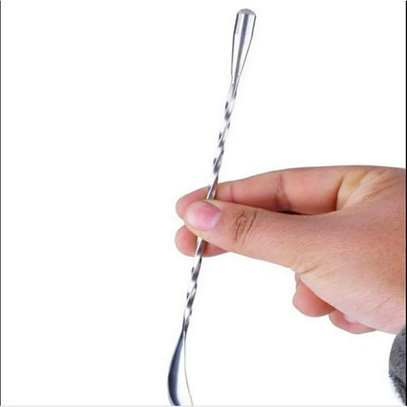 

BLOPQ 30cm Stainless Steel Cocktail Mixer Puddle Stirrer Bar Stirring Spoon La-default