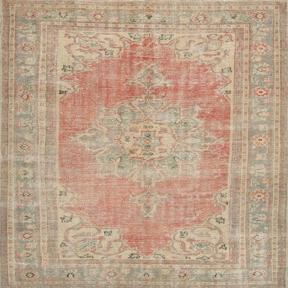 Ahgly Company Machine Washable Indoor Square Traditional Brown Area Rugs, 6' Square