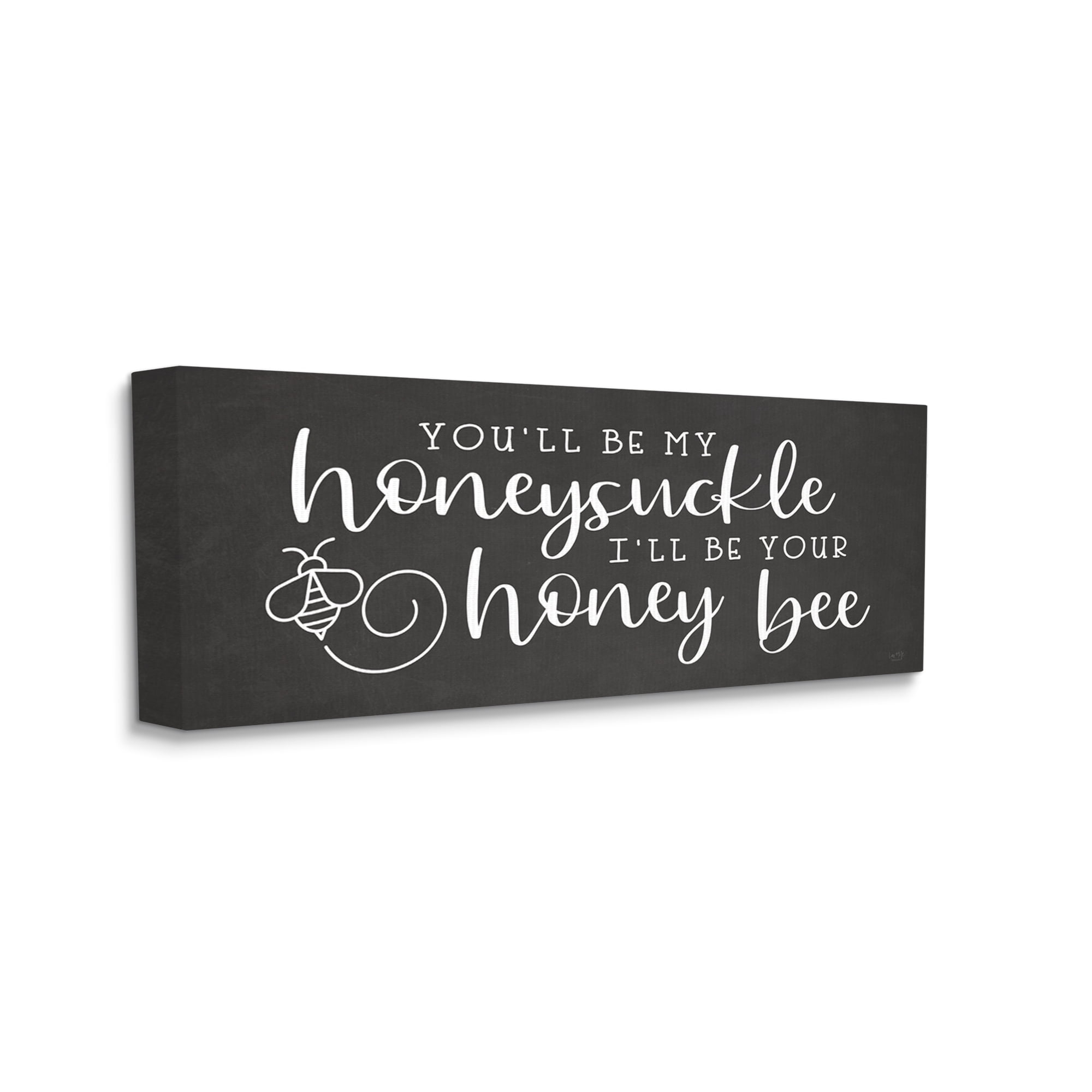 Stupell Industries Romantic Honey Bee Insect Calligraphy Couples Sign Graphic Art Gallery Wrapped Canvas Print Wall Art, Design by Lux + Me Designs