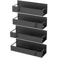 thumbnail image 4 of Metal 4 Pack Magnetic Spice Storage Rack Organizer for Refrigerator and Oven, Black Fridge Organizers and Storage, 4 of 7