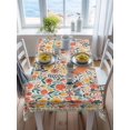 thumbnail image 3 of Boho Beige Flowers Rectangle Tablecloth, Spring Abstract Watercolor Floral Leaf Waterproof & StainResistant Tablecloth, Washable Oil-proof Table Cover for Dining/Party/Wedding/Camping/Buffet 52x70 In, 3 of 9