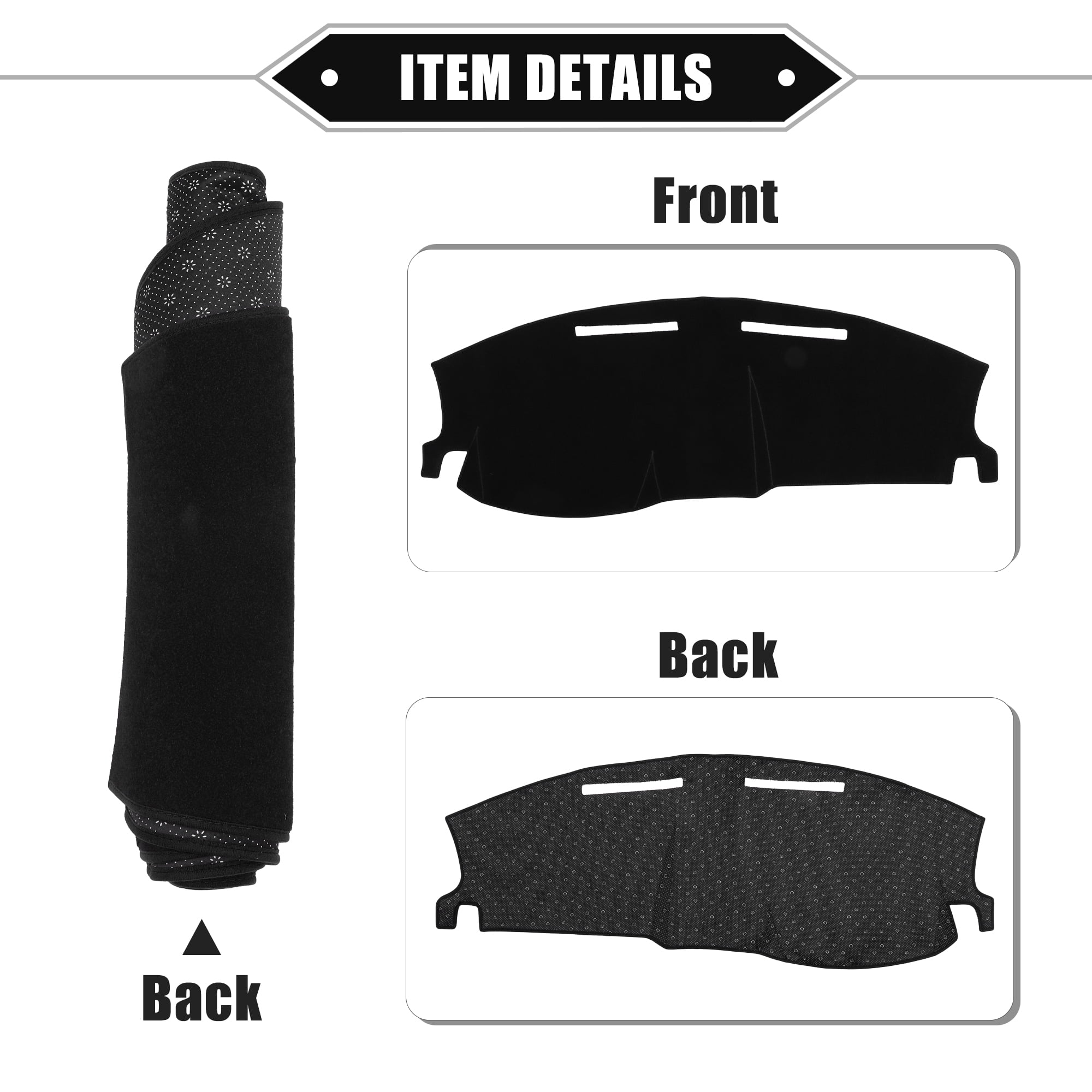 Unique Bargains 1Pcs Dashboard Cover Mat Dash Board Protector Cover for Dodge Charger 2008-2010 Nonslip Polyester Black
