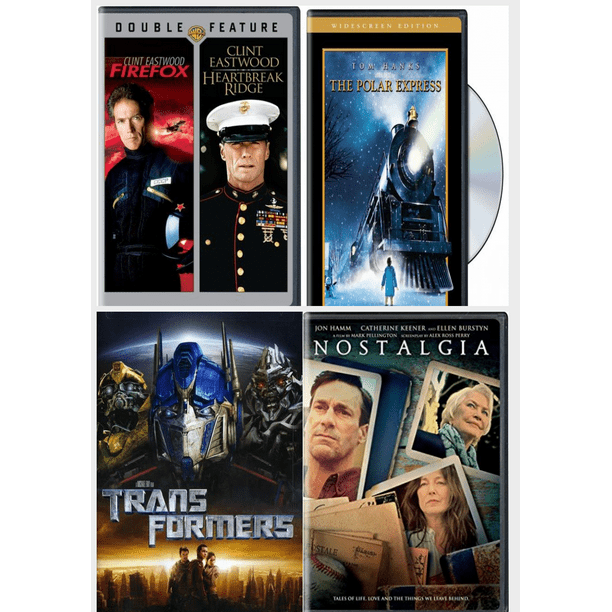 Forfatning udløser Himmel Assorted 4 Pack DVD Bundle: Firefox / Heartbreak Ridge, The Polar Express,  Transformers, Nostalgia - Walmart.com