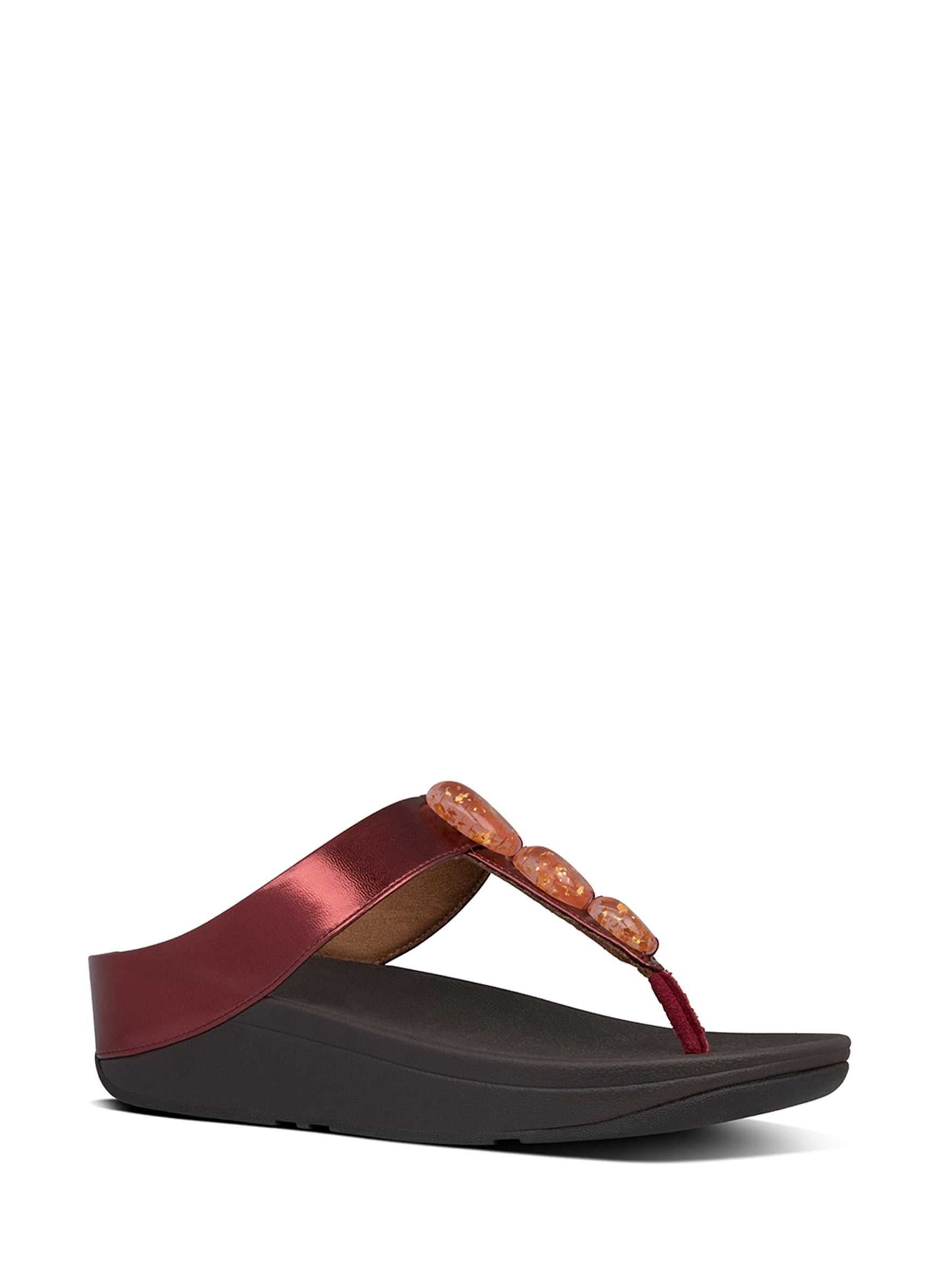 Fitflop Women's Fino Metallic Fleck Stone Toe-Thongs
